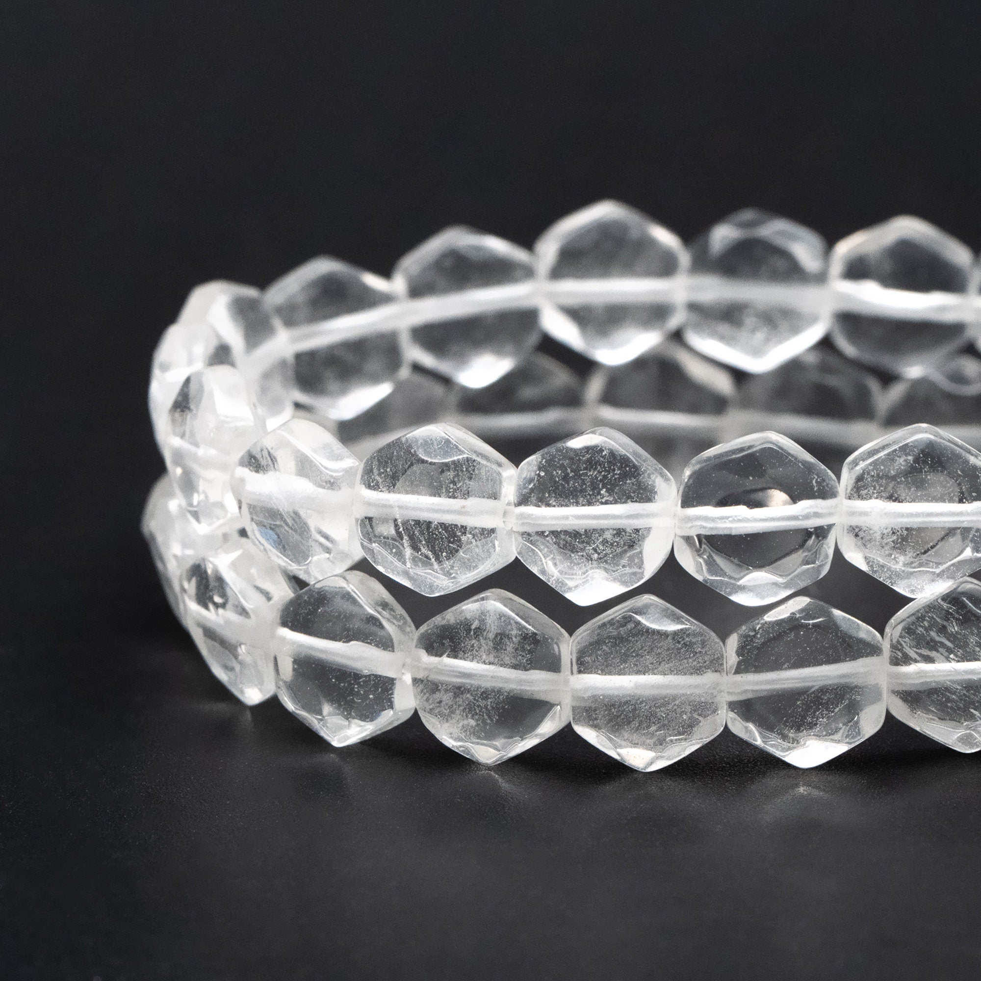 25pcs Hexagon Gemstone Beads, 9x8mm, Bracelet Beads, Beads Supply (TR-069)